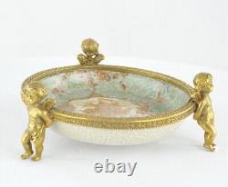 Art Deco Style Bowl Soapdish Figurine Baby Art Nouveau Style Porcelain Bronze