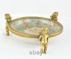 Art Deco Style Bowl Soapdish Figurine Baby Art Nouveau Style Porcelain Bronze