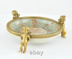 Art Deco Style Bowl Soapdish Figurine Baby Art Nouveau Style Porcelain Bronze