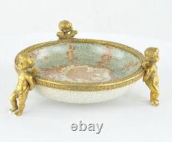 Art Deco Style Bowl Soapdish Figurine Baby Art Nouveau Style Porcelain Bronze