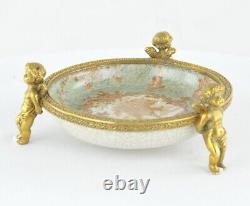 Art Deco Style Bowl Soapdish Figurine Baby Art Nouveau Style Porcelain Bronze