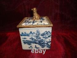 Art Deco Style Box Jewelry Figurine Dog Wildlife Art Nouveau Style Porcelain Bro