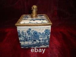 Art Deco Style Box Jewelry Figurine Dog Wildlife Art Nouveau Style Porcelain Bro