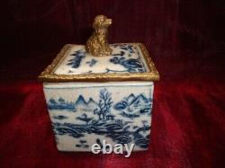 Art Deco Style Box Jewelry Figurine Dog Wildlife Art Nouveau Style Porcelain Bro