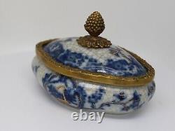 Art Deco Style Box Jewelry Tobacco Flowers Art Nouveau Style Porcelain Bronze Ce