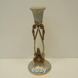 Art Deco Style Candlestick Art Nouveau Style Porcelain Bronze