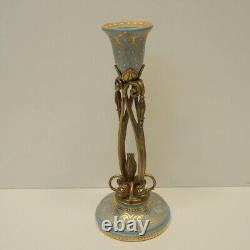 Art Deco Style Candlestick Art Nouveau Style Porcelain Bronze