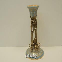 Art Deco Style Candlestick Art Nouveau Style Porcelain Bronze