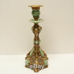 Art Deco Style Candlestick Art Nouveau Style Porcelain Bronze Ceramic