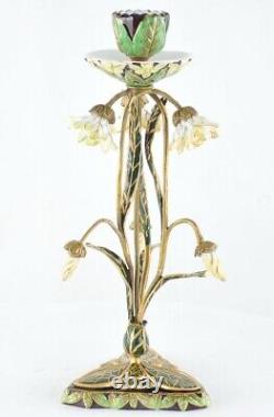 Art Deco Style Candlestick Art Nouveau Style Porcelain Bronze Ceramic