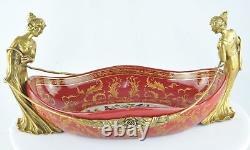 Art Deco Style Centerpiece Fruit plate Art Nouveau Style Porcelain Bronze