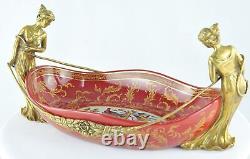 Art Deco Style Centerpiece Fruit plate Art Nouveau Style Porcelain Bronze