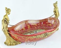 Art Deco Style Centerpiece Fruit plate Art Nouveau Style Porcelain Bronze