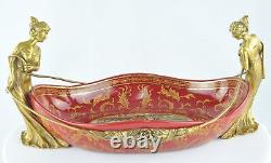 Art Deco Style Centerpiece Fruit plate Art Nouveau Style Porcelain Bronze