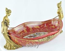 Art Deco Style Centerpiece Fruit plate Art Nouveau Style Porcelain Bronze