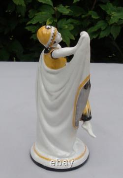 Art Deco Style Figurine Statue Dancer Art Nouveau Style Porcelain Enamels