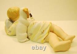 Art Deco Style Figurine Statue Dog Baby Piano Baby Art Nouveau Style Porcelain B