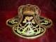 Art Deco Style Inkwell Flower Art Nouveau Style Porcelain Bronze Ceramic