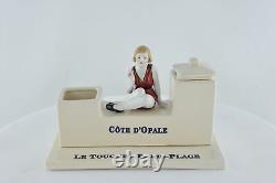 Art Deco Style Inkwell Writing case Figurine Bathing Beauty Le touquet Art Nouve