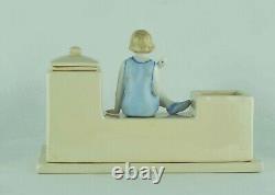 Art Deco Style Inkwell Writing case Figurine Bathing Beauty Trouville Art Nouvea