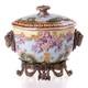 Art Deco Style Multicolor Bronze Porcelain Box