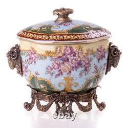 Art Deco Style Multicolor Bronze Porcelain Box