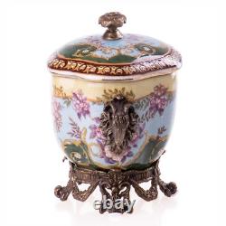 Art Deco Style Multicolor Bronze Porcelain Box