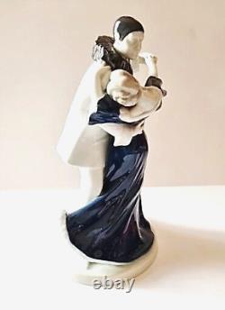 Art Deco Style PIERROT DANCING WITH A LADY HEUBACH PORCELAIN (1920)