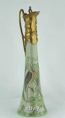 Art Deco Style Pitcher Pitcher Bird Art Nouveau Style Porcelain Bronze