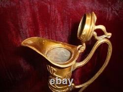 Art Deco Style Pitcher Pitcher Flower Art Nouveau Style Porcelain Bronze