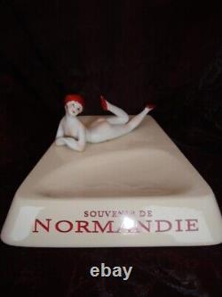 Art Deco Style Soapdish Bowl Figurine Bathing Beauty Sexy Normandy Art Nouveau S