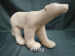 Art Deco Style Statue Figurine Bear Wildlife Art Nouveau Style Porcelain Crackle