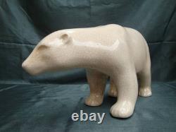 Art Deco Style Statue Figurine Bear Wildlife Art Nouveau Style Porcelain Crackle