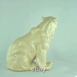 Art Deco Style Statue Figurine Bear Wildlife Art Nouveau Style Porcelain Crackle