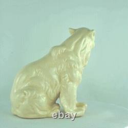 Art Deco Style Statue Figurine Bear Wildlife Art Nouveau Style Porcelain Crackle