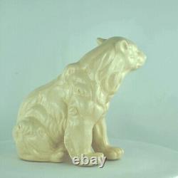 Art Deco Style Statue Figurine Bear Wildlife Art Nouveau Style Porcelain Crackle