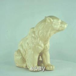 Art Deco Style Statue Figurine Bear Wildlife Art Nouveau Style Porcelain Crackle