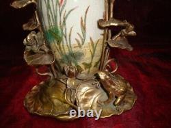 Art Deco Style Vase Figurine Frog Elf Art Nouveau Style Porcelain Bronze