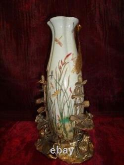 Art Deco Style Vase Figurine Frog Elf Art Nouveau Style Porcelain Bronze