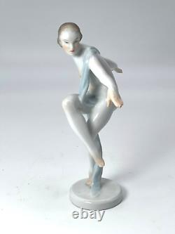 Art Deco The Dancer Herend Porcelain Sculpture by Szilagyi Nagy
