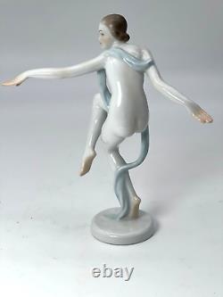Art Deco The Dancer Herend Porcelain Sculpture by Szilagyi Nagy