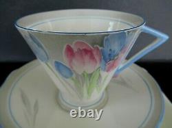 Art Deco / Vintage China Tea Set Trio. Shelley Eve. Tulips. 12326. C1934. British. VGC