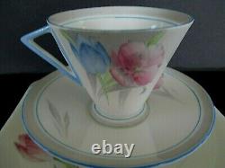 Art Deco / Vintage China Tea Set Trio. Shelley Eve. Tulips. 12326. C1934. British. VGC