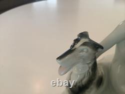 Art Deco Wagner & Apel Germany Porcelain Nude Woman With Borzoi WOW Rare