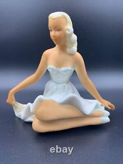Art Deco Wallendorf Schauback Kunst Seated Ballerina Porcelain Figure W. Germany