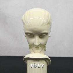 Art Deco White Porcelain Column Bust