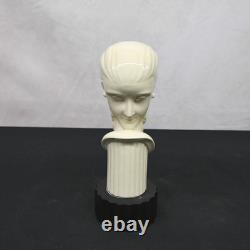 Art Deco White Porcelain Column Bust