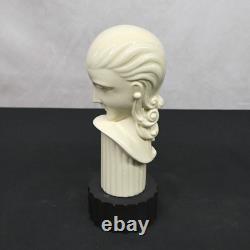 Art Deco White Porcelain Column Bust