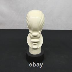 Art Deco White Porcelain Column Bust