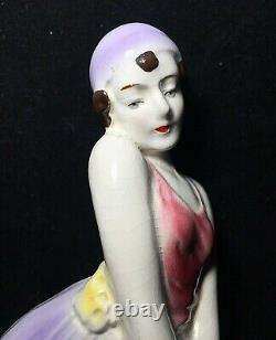 Art Deco c. 1920 German Actress Porcelain Figure Statuette. Marked